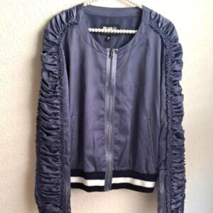 William Rast Justin Timberlake Jacket Naomi Bomber Grisalle Blue Ruced Sleeve XL